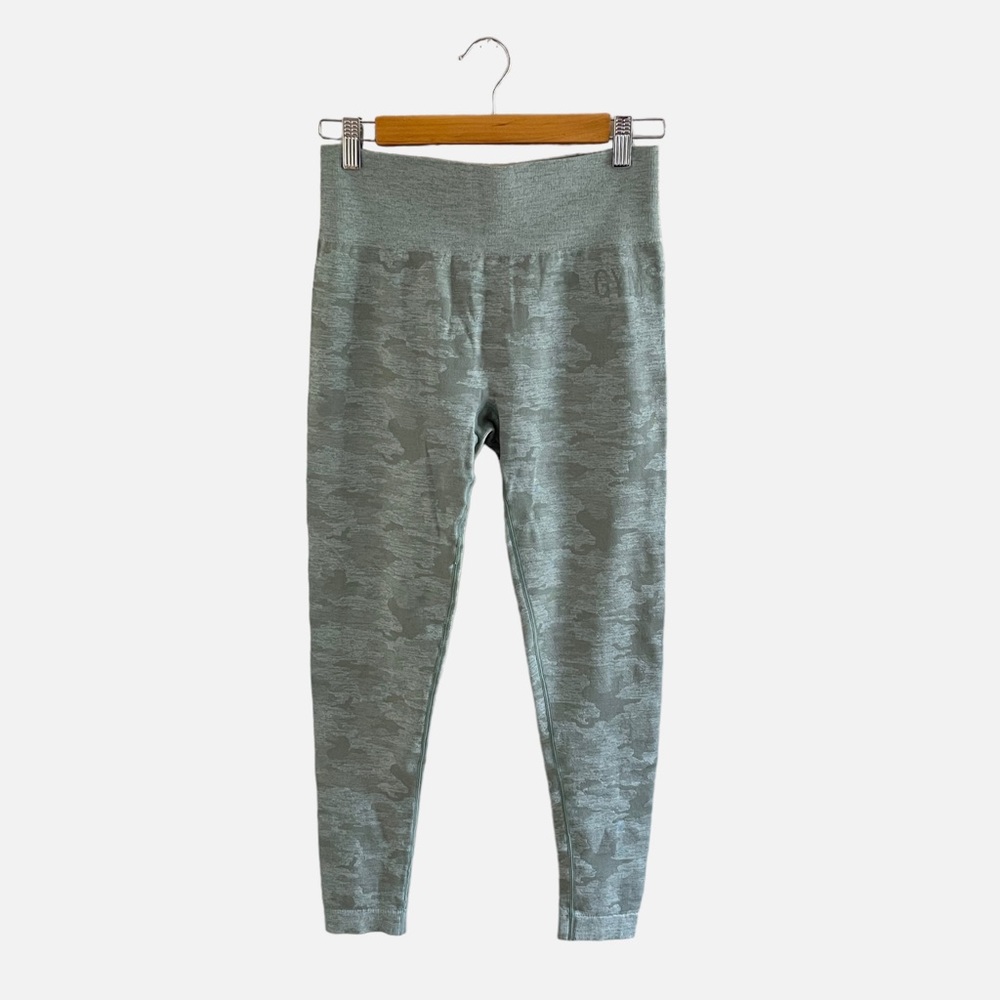 Gymshark Green Camo Seamless Leggings M